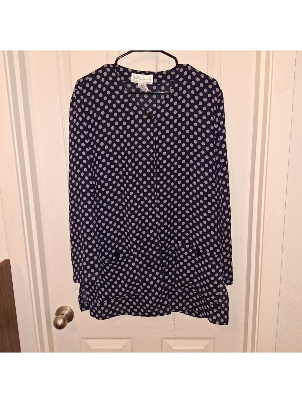 Sheer Blue Polka Dot Jacket Woman's Size 10